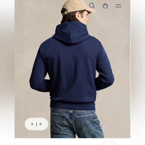 Polo Ralph Lauren Big Pony Fleece Hoodie, Blue Size Large, Preppy, Old Money. - Picture 5 of 16